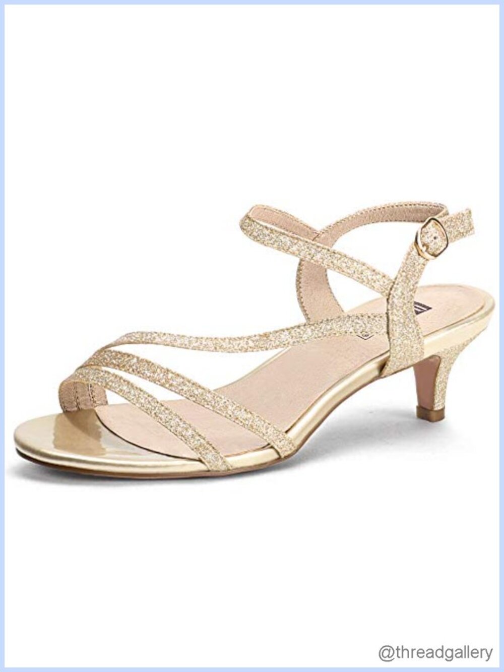 Women's Strappy Kitten Heel Open Toe Slingback Sandals